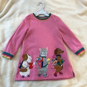 Mini Boden Big Appliqué Sweatshirt Dress